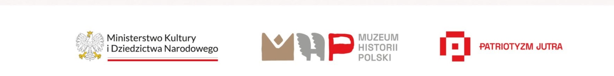 Logotypy Ministerstwa Kultury i Dziedzictwa Narodowego, Muzeum Historii Polski oraz programu Patriotyzm Jutra